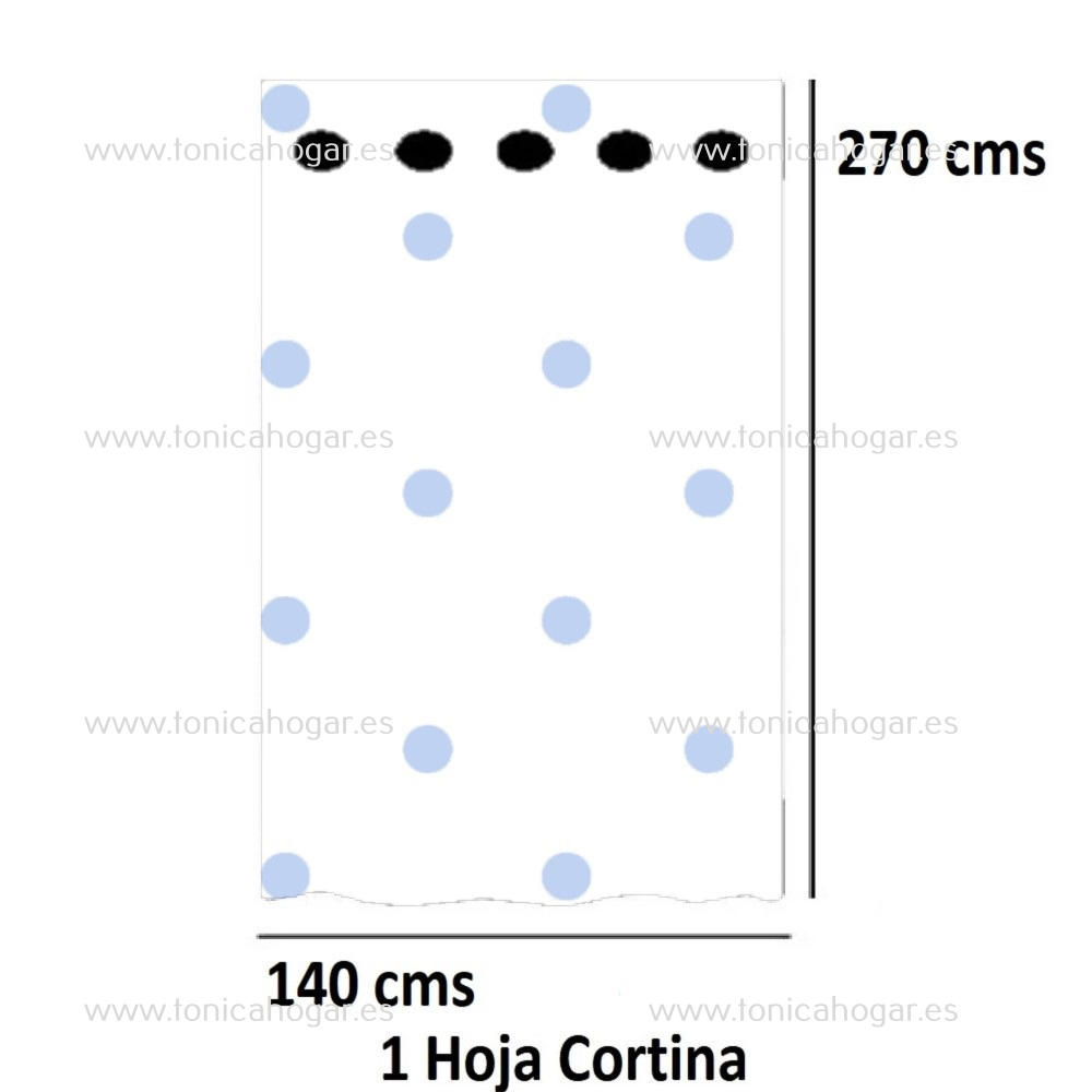 Cortina Confeccionada Bolita/VC C.03 Celeste de Reig Marti