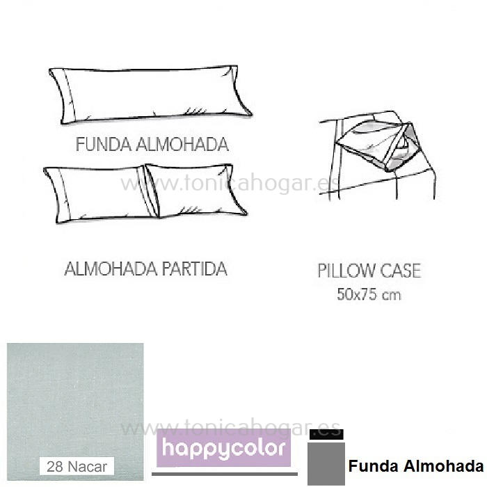 Funda Almohada Happycolor/FA C.28 Nacar de Reig Marti