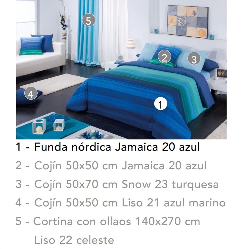 Artículos coordinados Cojín Jamaica Azul de Cañete