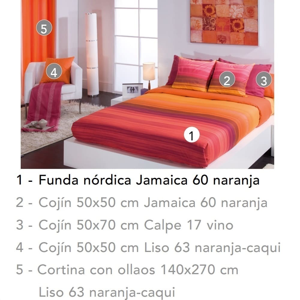 Artículos coordinados Funda Nórdica Jamaica Naranja de Cañete