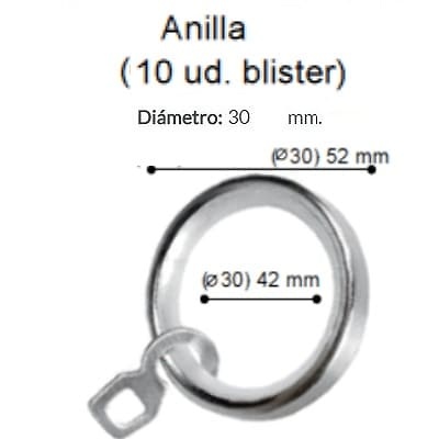 Anilla Metálica Infinity de Altran Acero Díámetro 30 mm Pack 10 unidades 