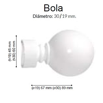 BARRA CORTINA VARADERO BOLA BLANCO de ALTRAN Con Anillas Blanco Diámetro 30/19 mm Medida Barra 150 Medida Barra 200 Diámetro 30/19 mm Con Anillas Blanco Medida Barra 250 Diámetro 30/19 mm Con Anillas Blanco Medida Barra 300 Diámetro 30/19 mm Con Anillas Blanco Medida Barra 150 Diámetro 30/19 mm Blanco Sin Anillas Medida Barra 200 Diámetro 30/19 mm Blanco Sin Anillas Medida Barra 250 Diámetro 30/19 mm Blanco Sin Anillas Medida Barra 300 Diámetro 30/19 mm Blanco Sin Anillas Medida Barra 150 Diámetro 30/19 mm Anillas Planas Blanco Medida Barra 200 Diámetro 30/19 mm Anillas Planas Blanco Medida Barra 250 Diámetro 30/19 mm Anillas Planas Blanco Medida Barra 300 Diámetro 30/19 mm Anillas Planas Blanco 