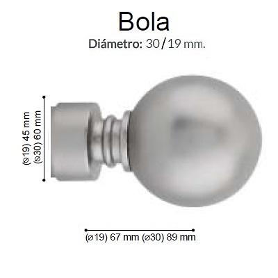 BARRA CORTINA VARADERO BOLA PLATA MATE de ALTRAN Con Anillas Plata Mate Diámetro 30/19 mm Medida Barra 150 Medida Barra 200 Diámetro 30/19 mm Con Anillas Plata Mate Medida Barra 250 Diámetro 30/19 mm Con Anillas Plata Mate Medida Barra 300 Diámetro 30/19 mm Con Anillas Plata Mate Medida Barra 150 Diámetro 30/19 mm Anillas Planas Plata Mate Medida Barra 150 Diámetro 30/19 mm Plata Mate Sin Anillas Medida Barra 200 Diámetro 30/19 mm Anillas Planas Plata Mate Medida Barra 200 Diámetro 30/19 mm Plata Mate Sin Anillas Medida Barra 250 Diámetro 30/19 mm Anillas Planas Plata Mate Medida Barra 250 Diámetro 30/19 mm Plata Mate Sin Anillas Medida Barra 300 Diámetro 30/19 mm Anillas Planas Plata Mate Medida Barra 300 Diámetro 30/19 mm Plata Mate Sin Anillas 