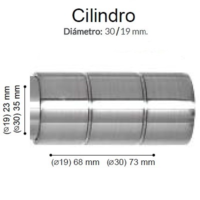 Barras de Cortina Soporte Cilindro Largo Acero INOX Diametro 30 Mm. 