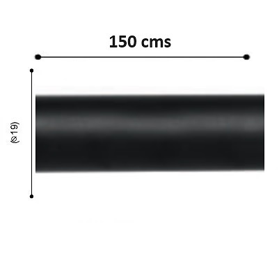 Barra Varadero Negro de Altran Negro Diámetro 19 mm Medida Barra 150 