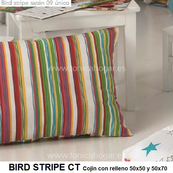 Cojín BIRD STRIPE de Cañete Multicolor Cojín 50x50 