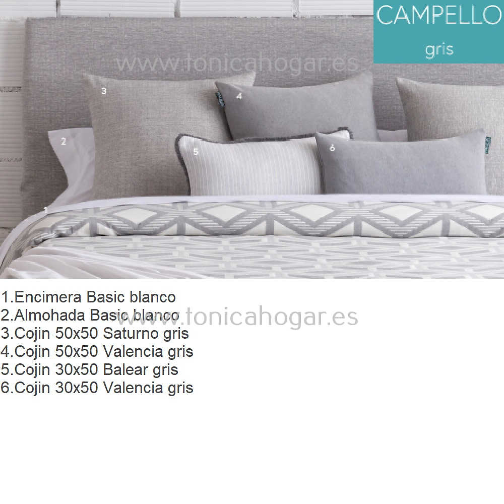 Artículos coordinados Colcha Campello Gris de Confecciones Paula 
