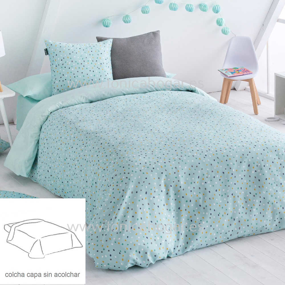 Colcha Capa Confeti Turquesa de Sansa Turquesa 090 105 Turquesa 