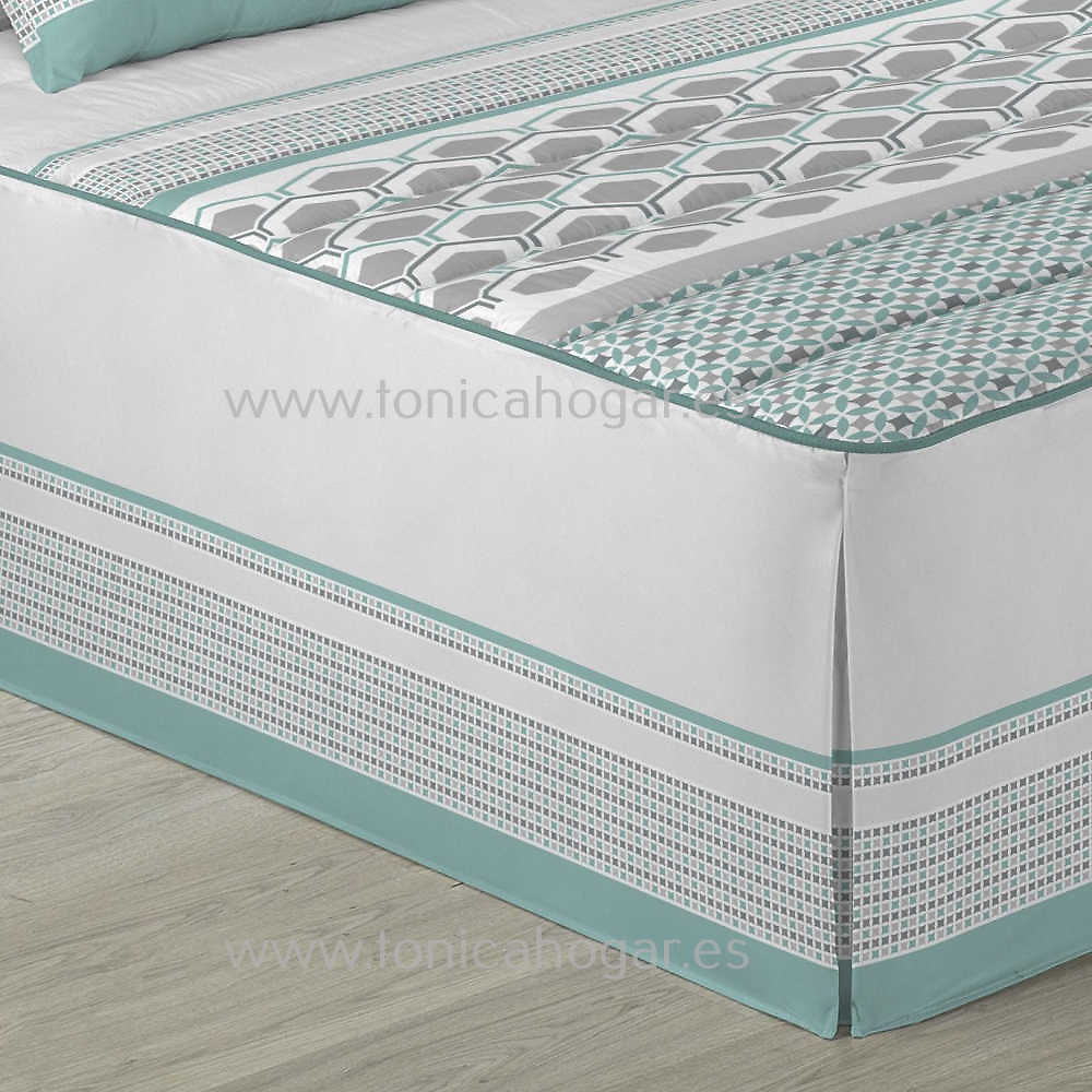 Detalle Colcha Edredón Haiti Azul Turquesa de Tejidos JVR 