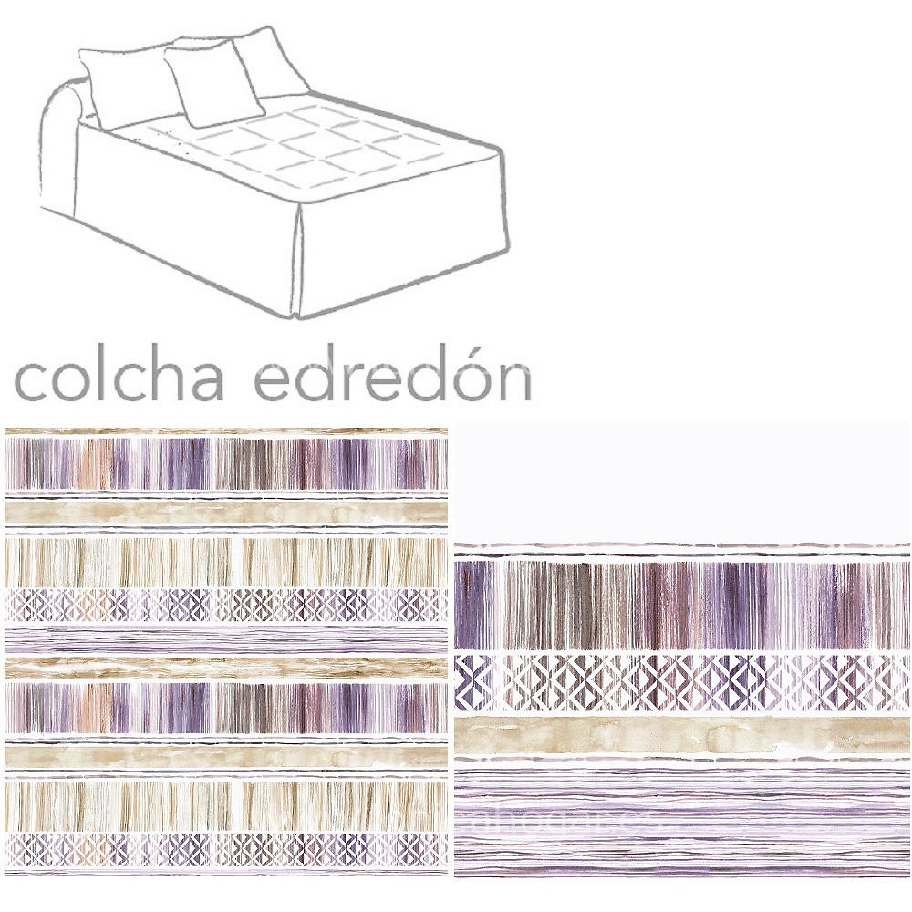 Colcha Edredón Luna 04 de Tejidos Jvr Malva 080 Malva 090 Malva 105 Malva 120 Malva 135 Malva 150 Malva 160 Malva 180 