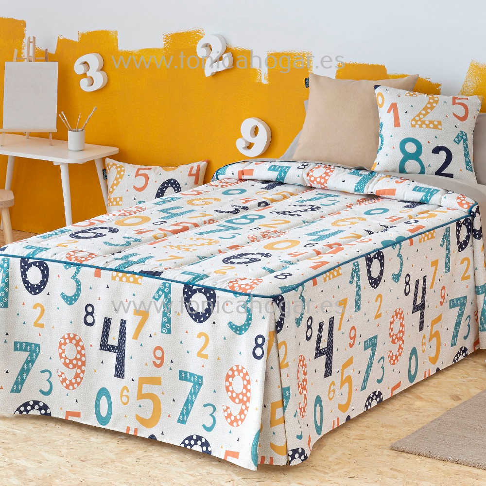 Colcha Edredón Numeros de Confecciones Paula Multicolor 090 105 Multicolor 