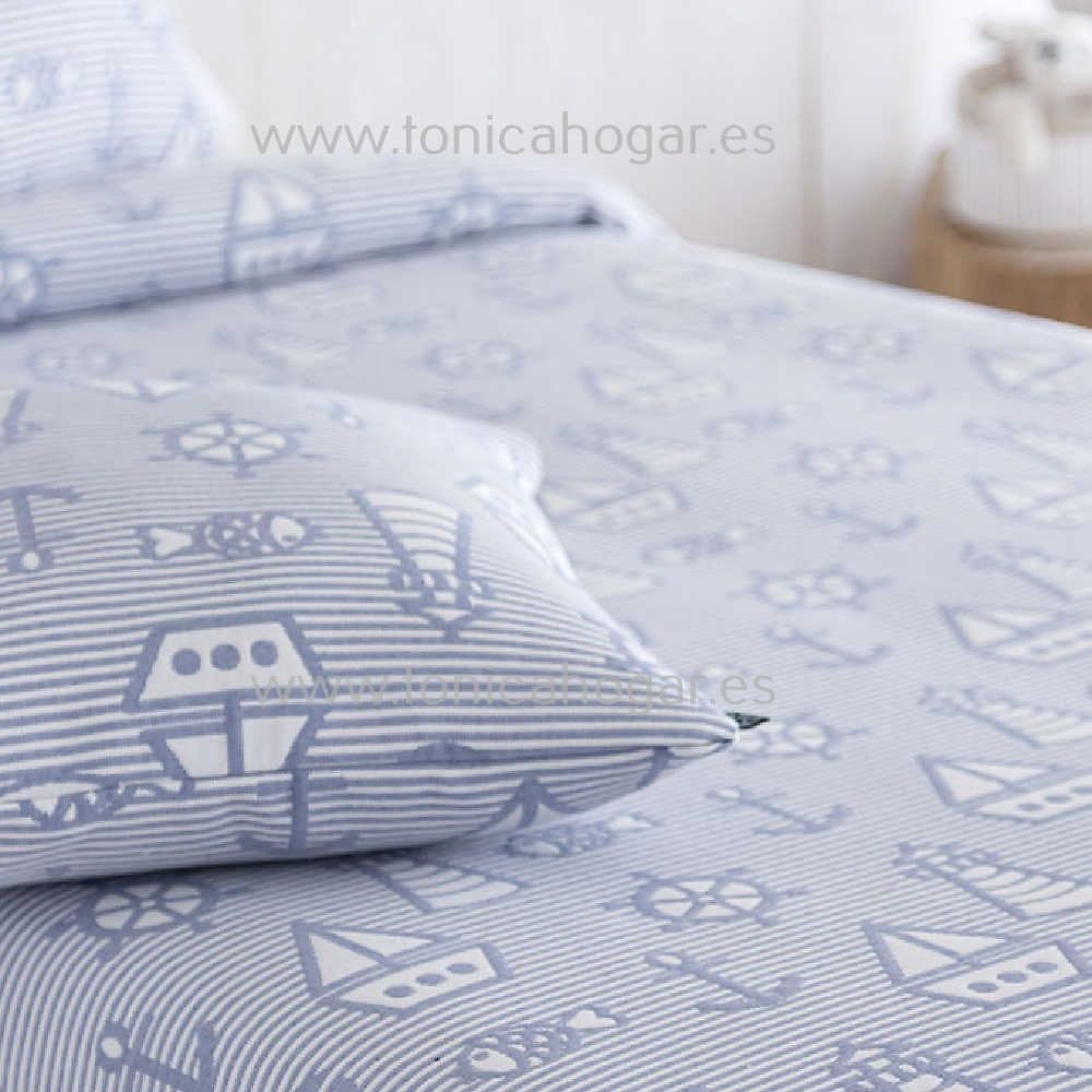 Detalle Colcha Velero Azul de Confecciones Paula 