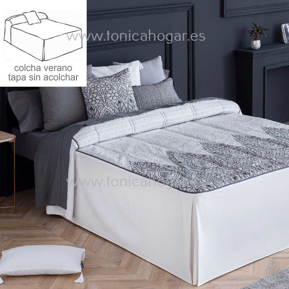 Colcha Verano Baza Gris de Confecciones Paula Gris 090 105 Gris 135 Gris 150 Gris 160 Gris 170 Gris 180 Gris 
