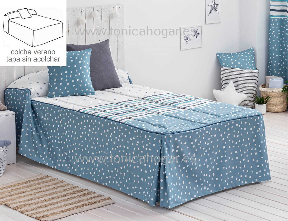 Colcha Verano Cenefas Azul de Confecciones Paula 