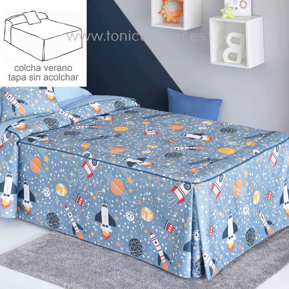 Colcha Verano Galaxia de Confecciones Paula Azul 090 105 Azul 