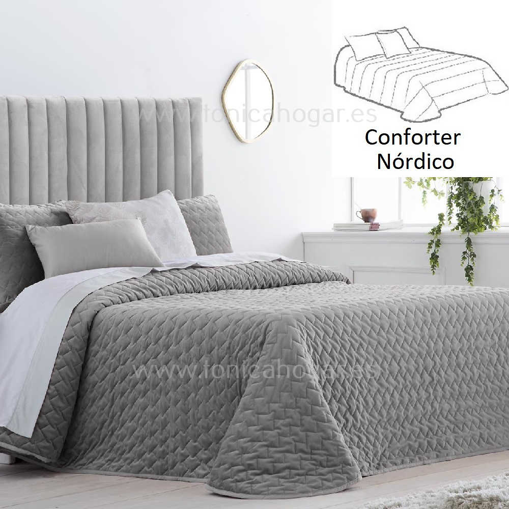 Conforter Nordico Smart Gris de Tejidos JVR Perla 080 090 Perla 105 Perla 120 Perla 135 Perla 150 Perla 160 Perla 180 Perla 