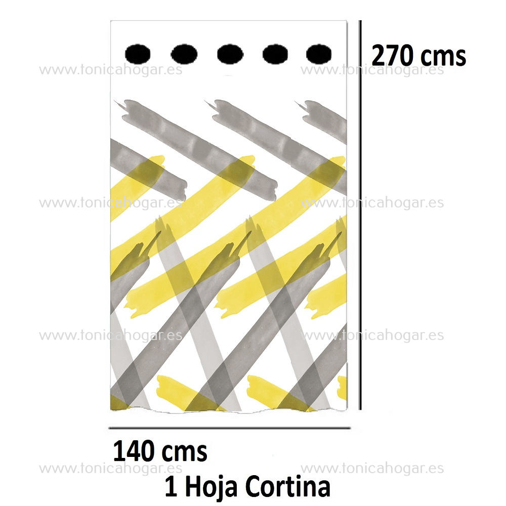 Cortina Confeccionada Aren Gris de Reig Marti Plomo Cortina 140x270 Ollaos 