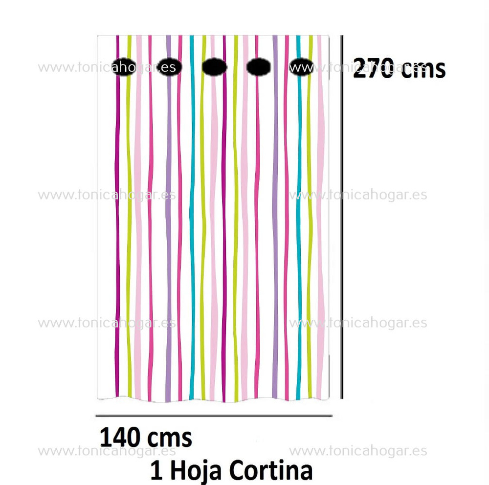 Cortina Confeccionada Ballera de Reig Marti Multicolor Cortina 140x270 Ollaos 