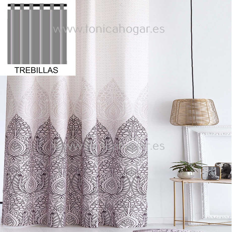 Cortina Confeccionada Baza Rosa de Confecciones Paula Malva Cortina 150x260 Trebillas Cortina 200x260 Malva Trebillas 