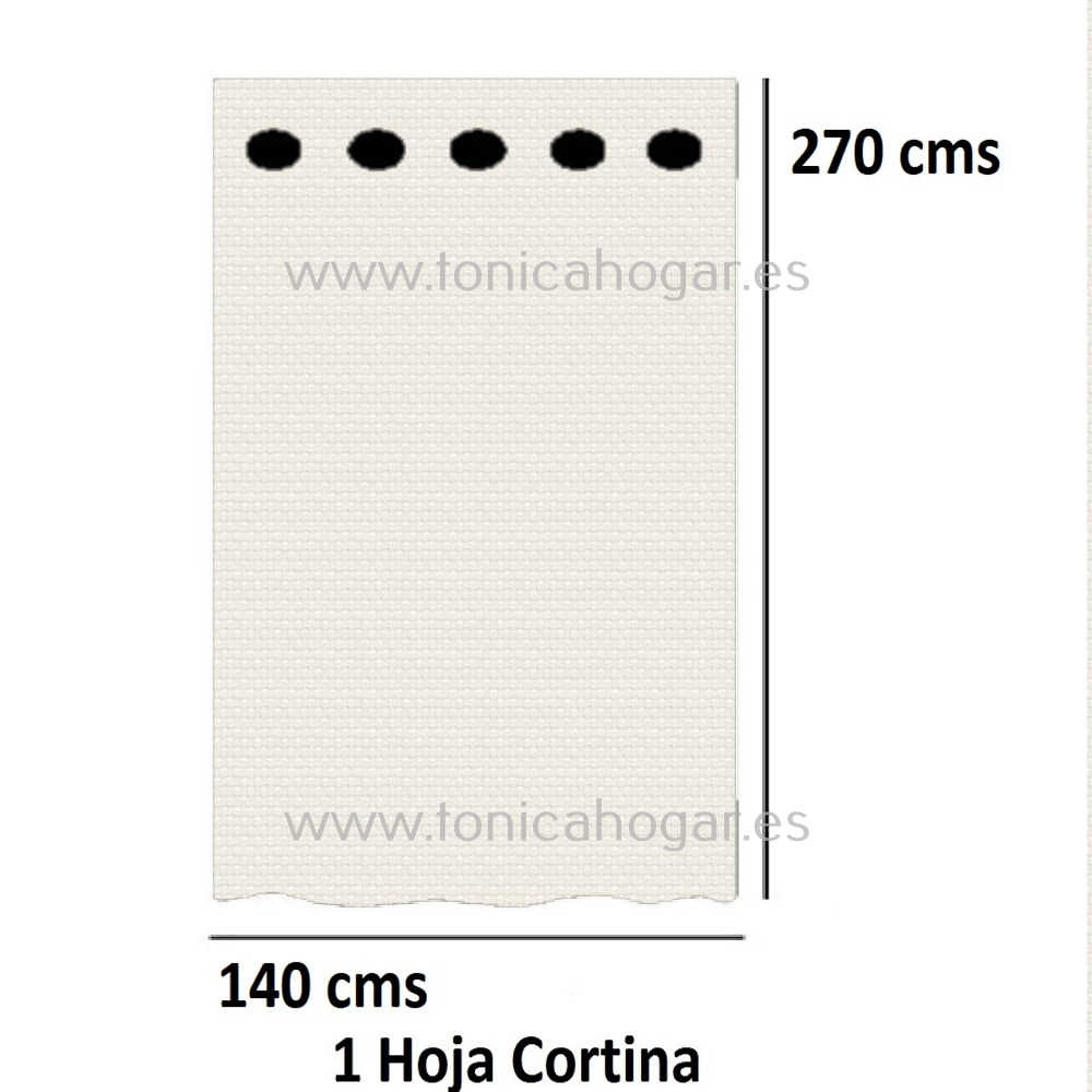 Cortina Confeccionada Calpe de Cañete C.01 Blanco Cortina 140x270 
