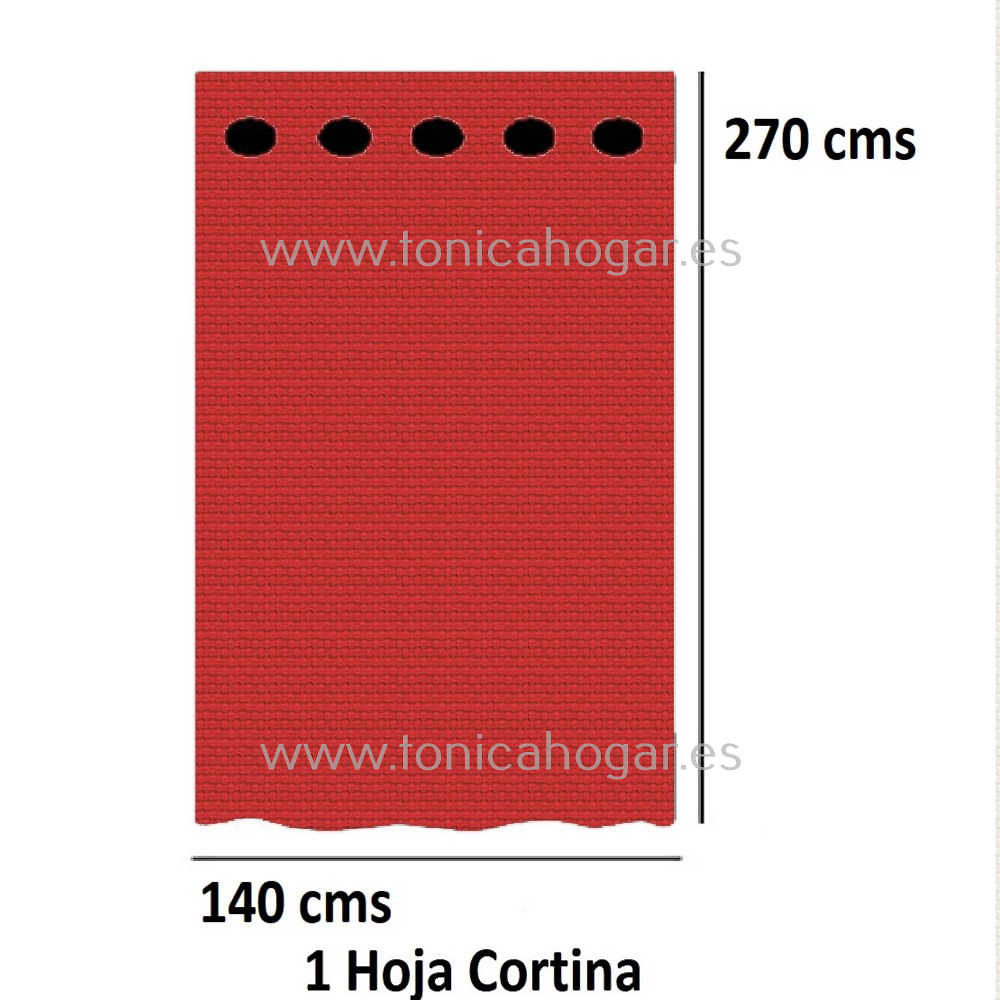 Cortina Confeccionada Calpe de Cañete C.11 Rojo Cortina 140x270 