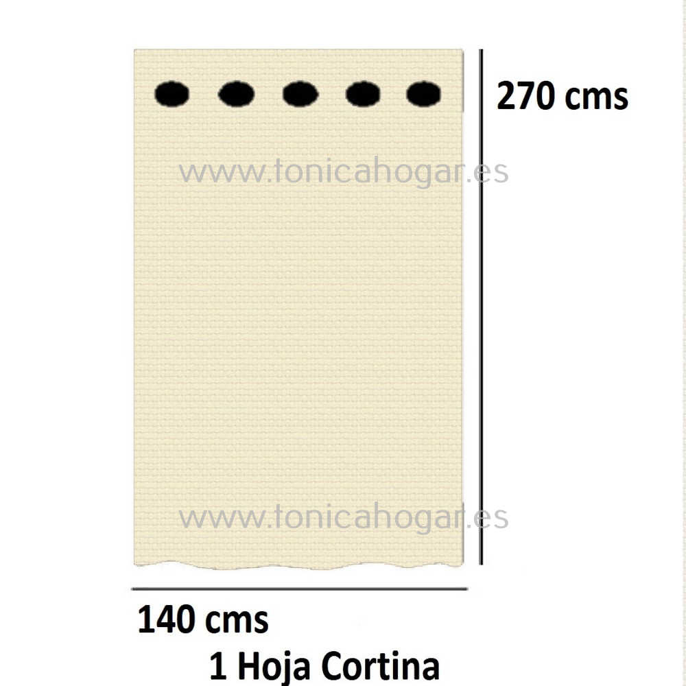 Cortina Confeccionada Calpe de Cañete C.30 Beig Cortina 140x270 