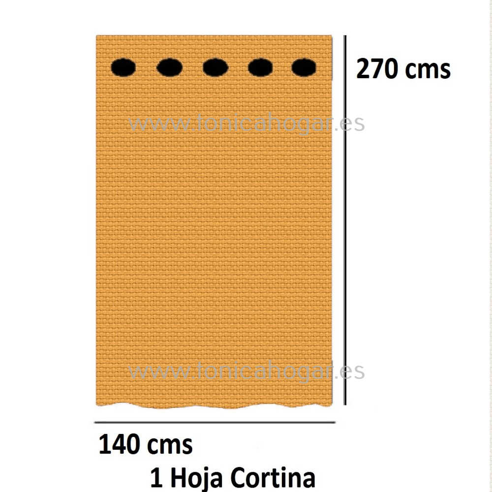 Cortina Confeccionada Calpe de Cañete C.43 Mostaza Cortina 140x270 