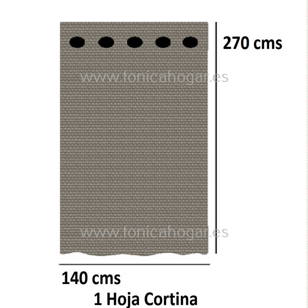 Cortina Confeccionada Calpe de Cañete C.91 Gris Cortina 140x270 