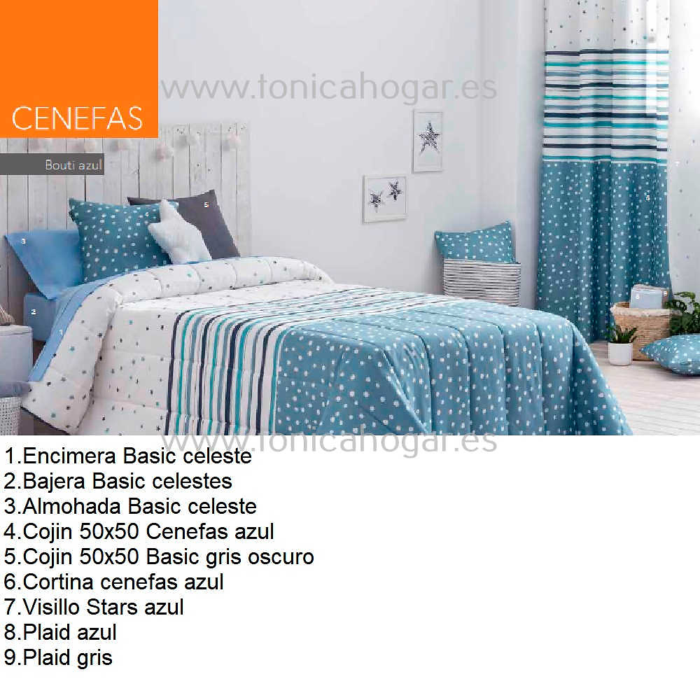 Artículos coordinados Cortina Confeccionada Cenefas Azul de Confecciones Paula 