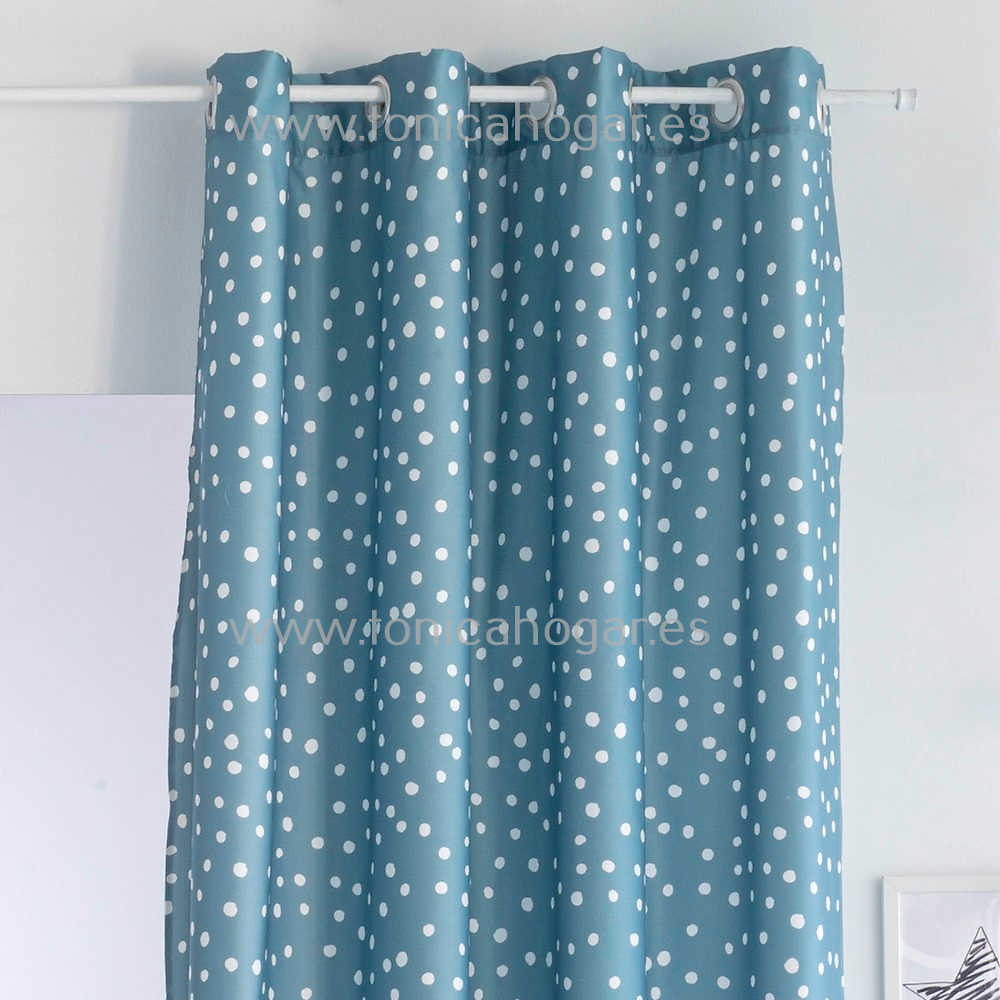 Cortina Confeccionada Cenefas Coordinado Azul de Confecciones Paula Azul Cortina 150x260 Ollaos Cortina 200x260 Azul Ollaos 