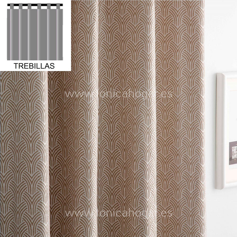 Cortina Confeccionada Corinto Beig de Orian Plomo Cortina 150x260 Trebillas Cortina 150x260 Beig Trebillas 