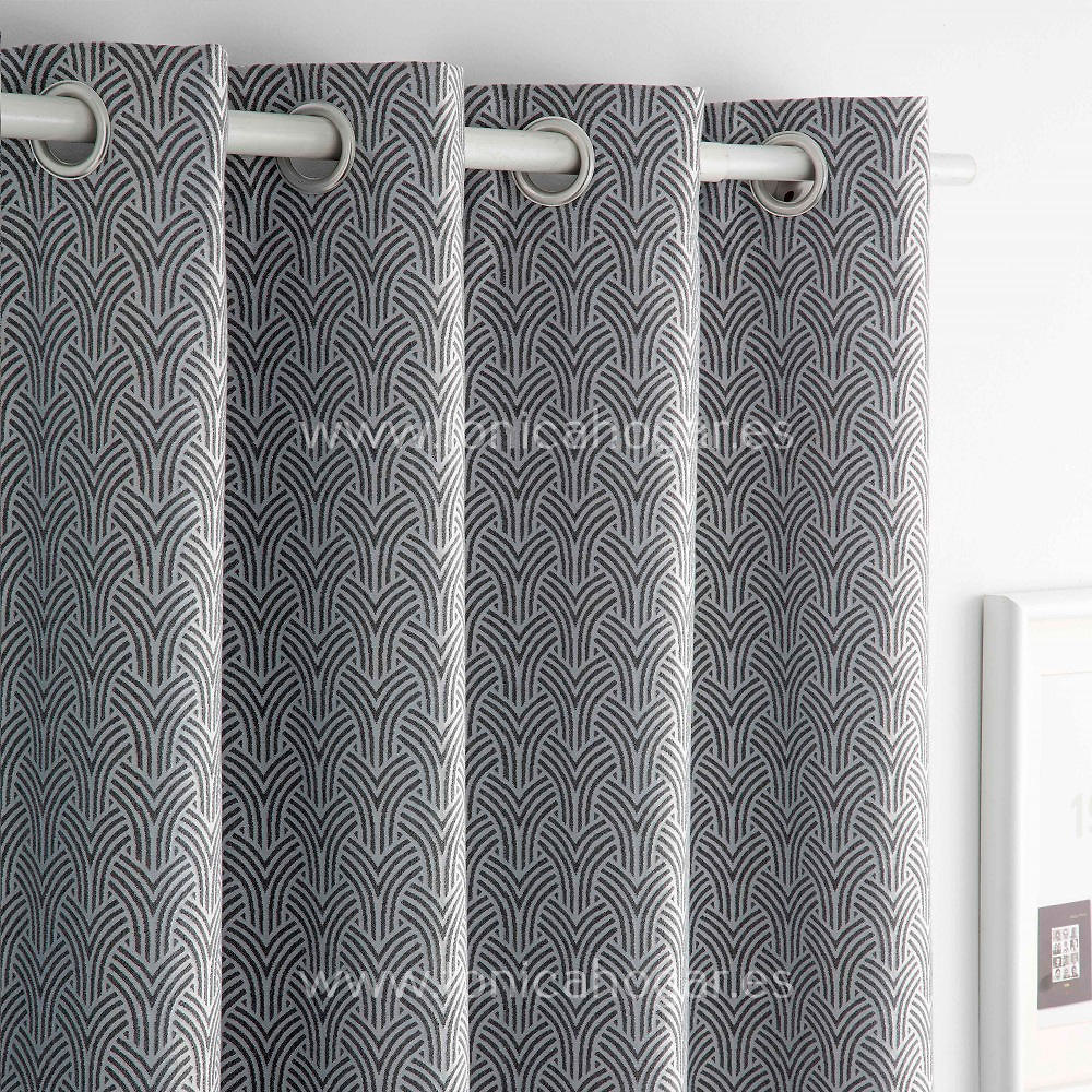 Cortina Confeccionada Corinto Gris de Orian Plomo Cortina 150x260 Ollaos Cortina 200x260 Ollaos Plomo 