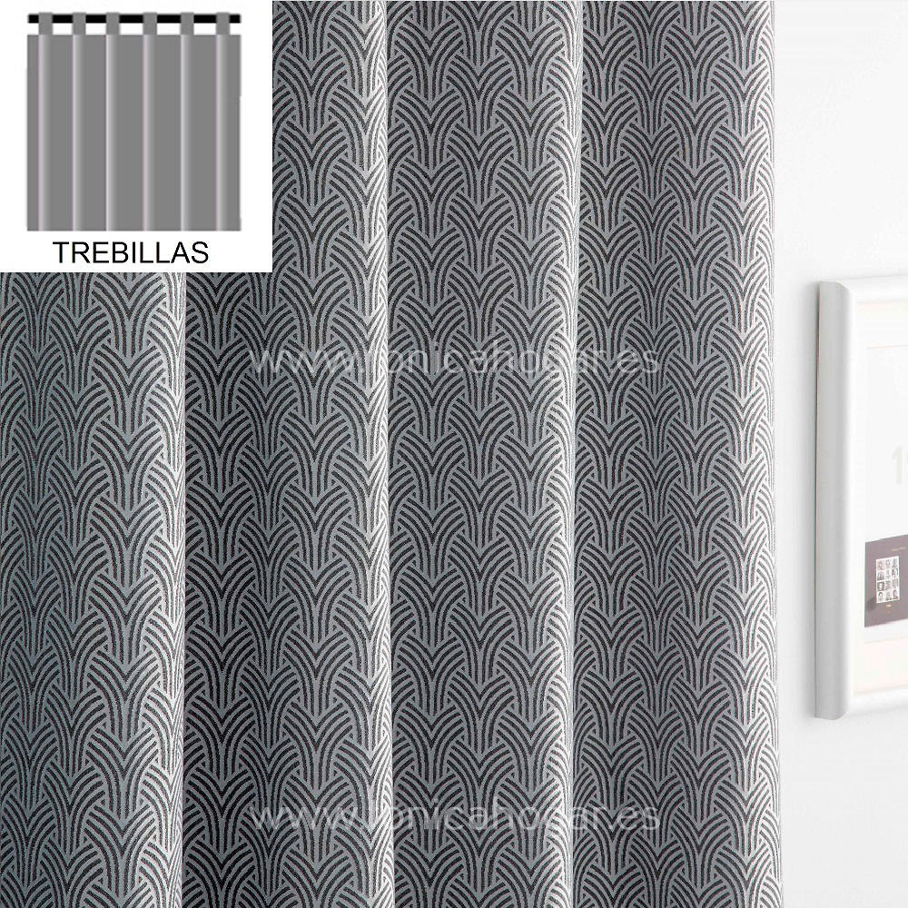 Cortina Confeccionada Corinto Gris de Orian Beig Cortina 200x260 Trebillas Plomo Trebillas Cortina 200x260 