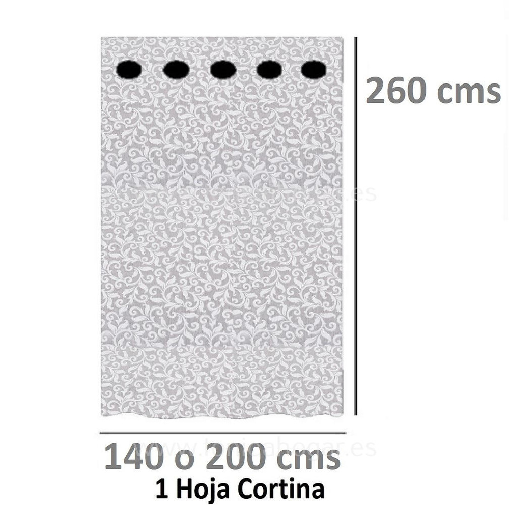 Cortina Confeccionada Donatella Vc de Tejidos Jvr Plateado Cortina 140x260 Plateado Cortina 200x260 
