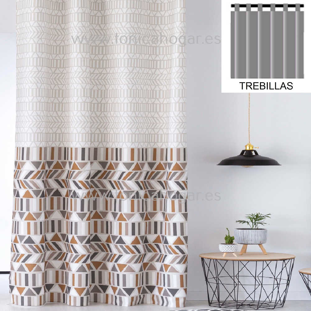 Cortina Confeccionada Eibar Beig de Confecciones Paula Beig Cortina 150x260 Trebillas Cortina 200x260 Beig Trebillas 