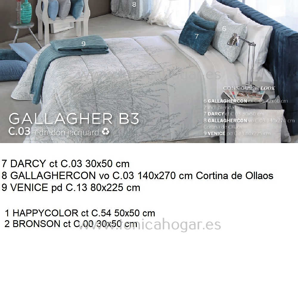 Artículos coordinados Cortina Confeccionada Gallagher Azul de Reig Marti 