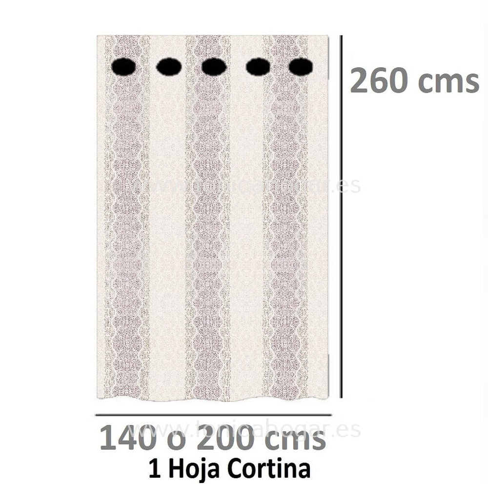 Cortina Confeccionada Glamour Vc de Tejidos Jvr Malva Cortina 140x260 Cortina 200x260 Malva 