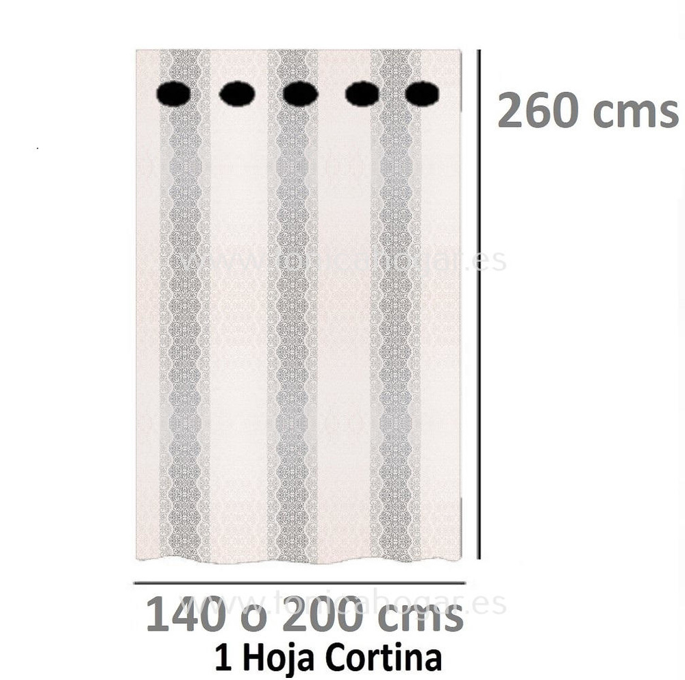 Cortina Confeccionada Glamour Vc de Tejidos Jvr Perla Cortina 140x260 Perla Cortina 200x260 