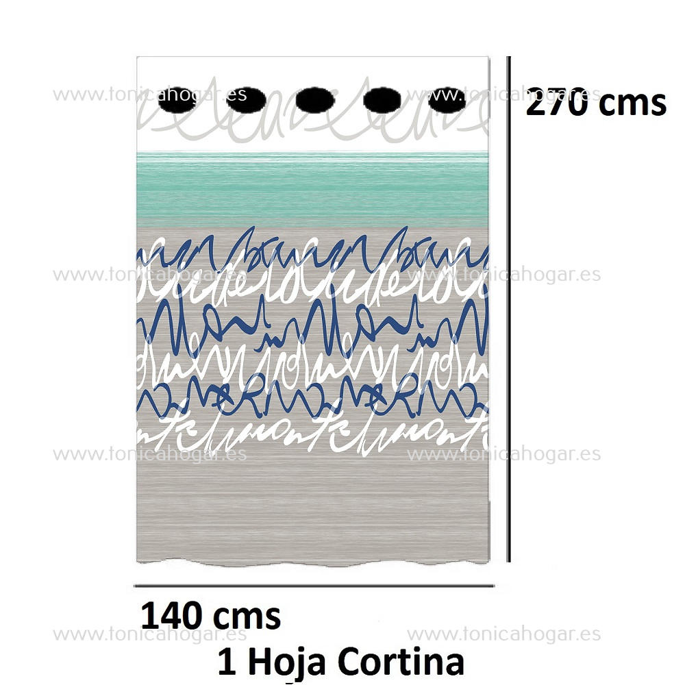Cortina Confeccionada Joyce Gris de Reig Marti Plomo Cortina 140x270 Ollaos 