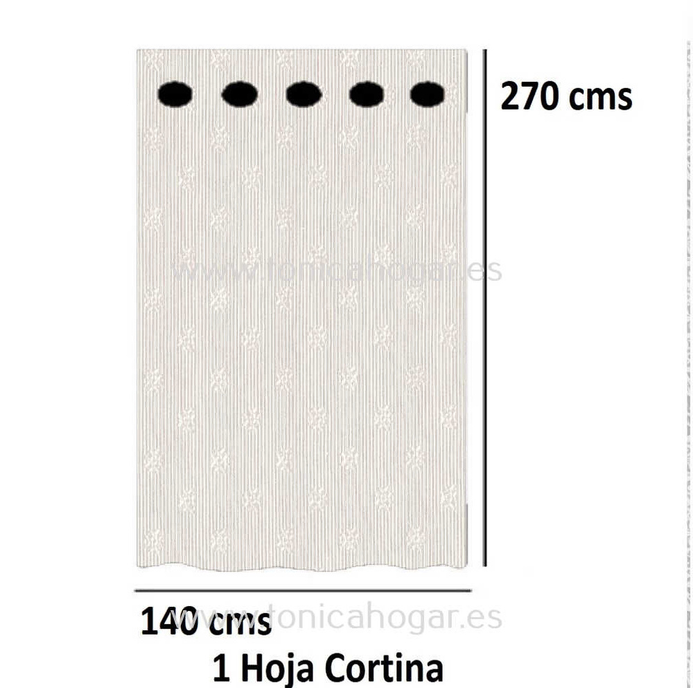 Cortina Confeccionada Lister de Reig Marti Crudo Cortina 140x270 Ollaos 