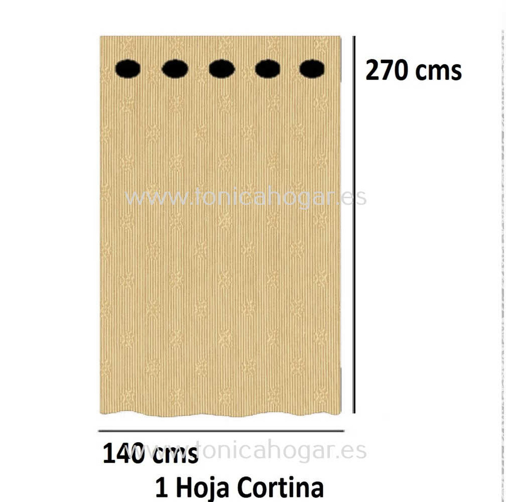 Cortina Confeccionada Lister de Reig Marti Tostado Cortina 140x270 Ollaos 