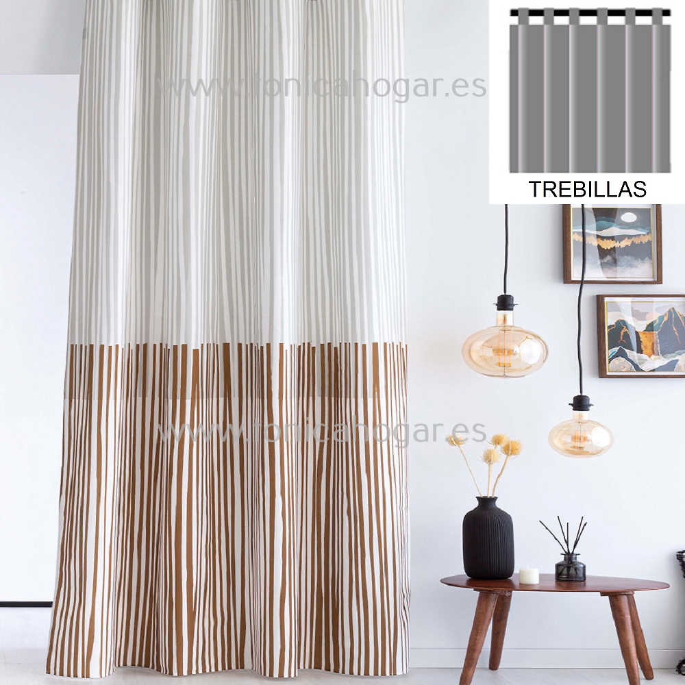 Cortina Confeccionada Loja Beig de Confecciones Paula Beig Cortina 150x260 Trebillas Cortina 200x260 Beig Trebillas 