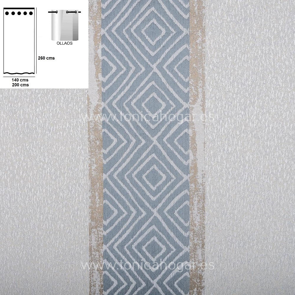 Cortina Confeccionada Lynn Vc de Tejidos Jvr Perla Cortina 140x260 Cortina 200x260 Perla 
