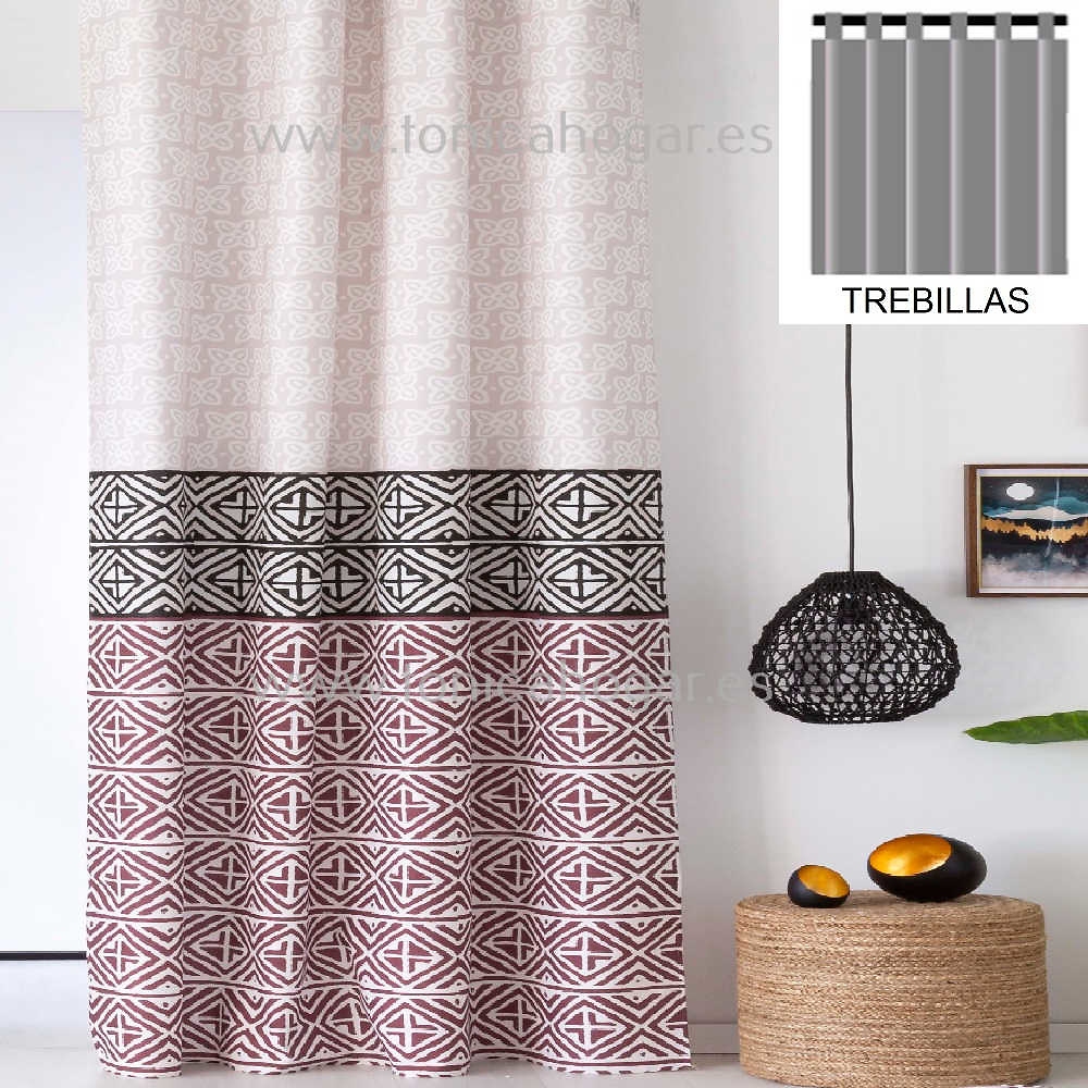 Cortina Confeccionada Mijas Rosa de Confecciones Paula Fucsia Cortina 150x260 Trebillas Cortina 200x260 Fucsia Trebillas 