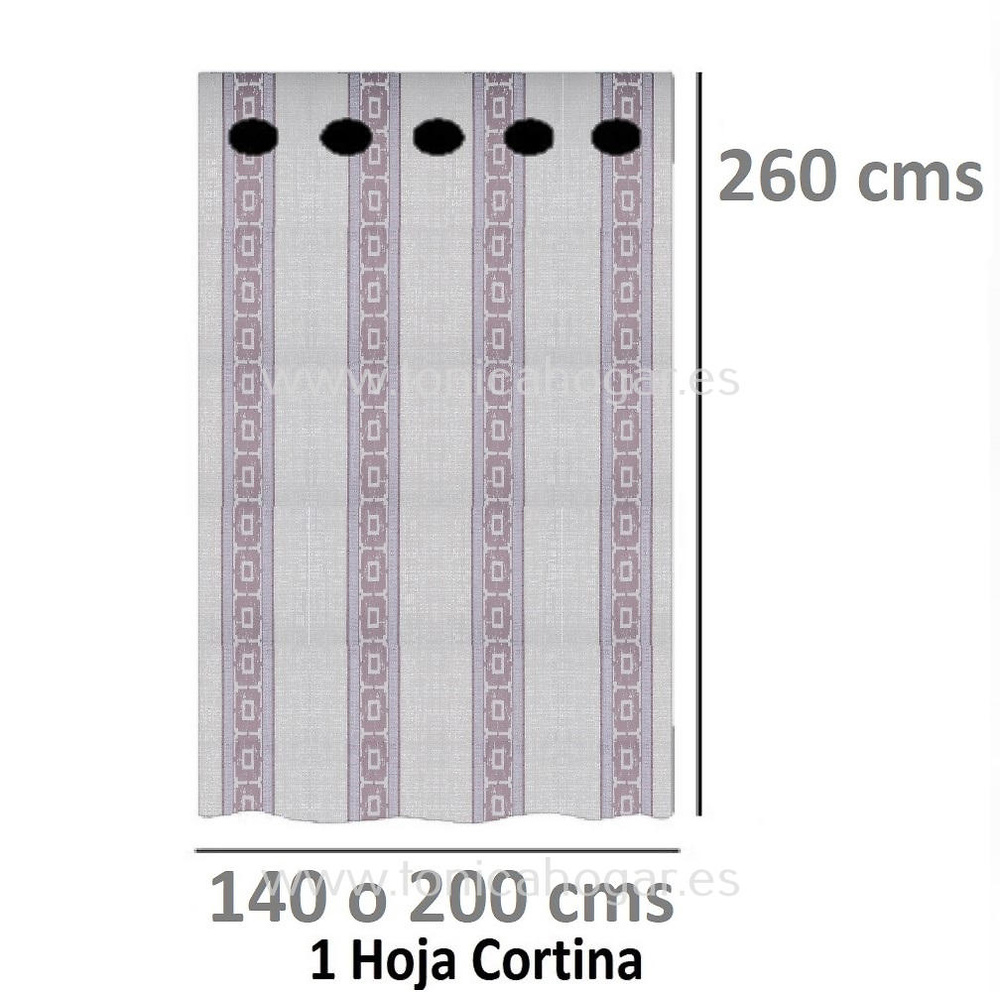 Cortina Confeccionada Morgan Vc de Tejidos Jvr Malva Cortina 140x260 Cortina 200x260 Malva 