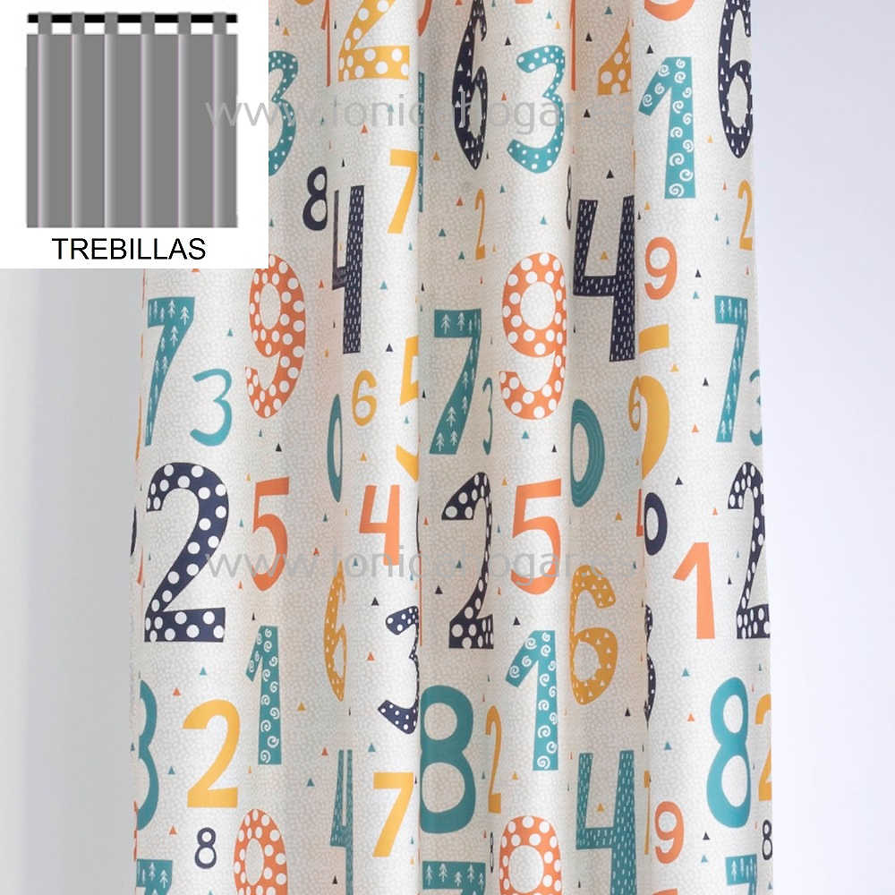 Cortina Confeccionada Numeros de Confecciones Paula Multicolor Cortina 150x260 Trebillas Cortina 200x260 Multicolor Trebillas 