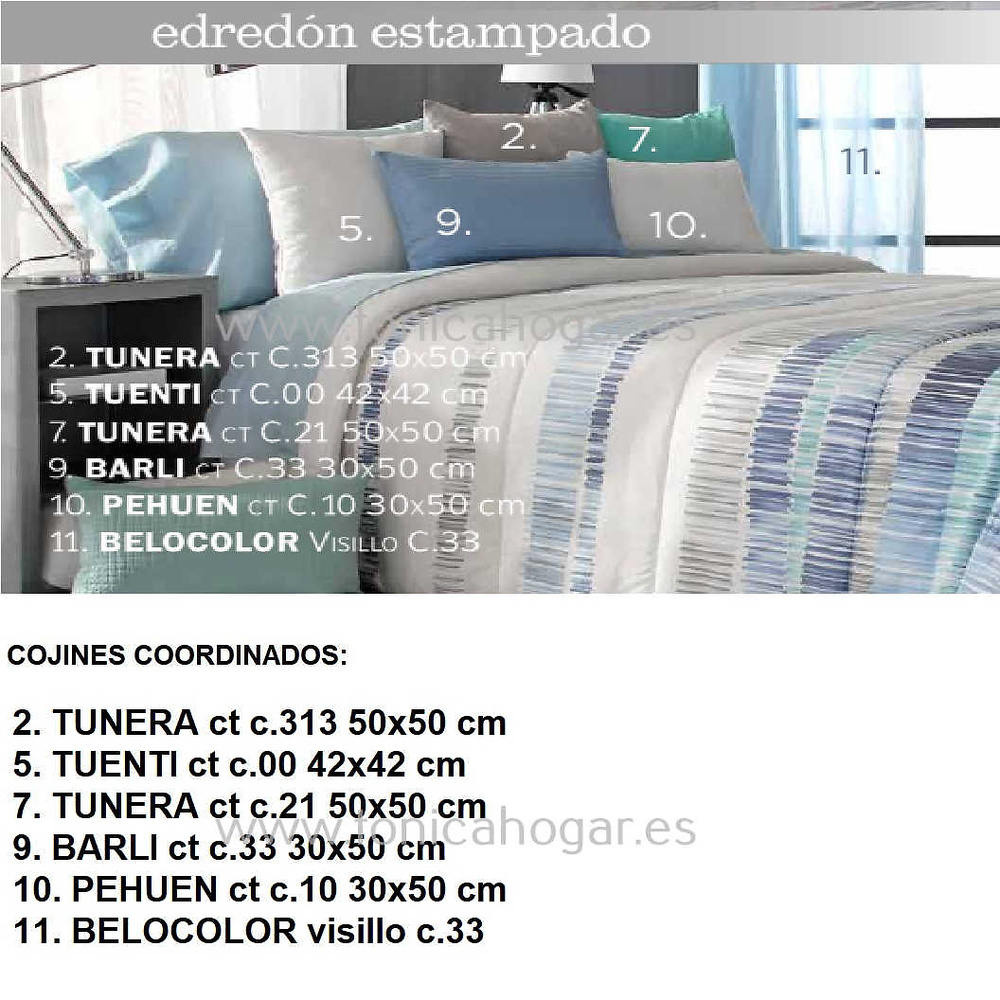 Artículos coordinados Cortina Confeccionada Ollados Mitchell Azul de Reig Marti 