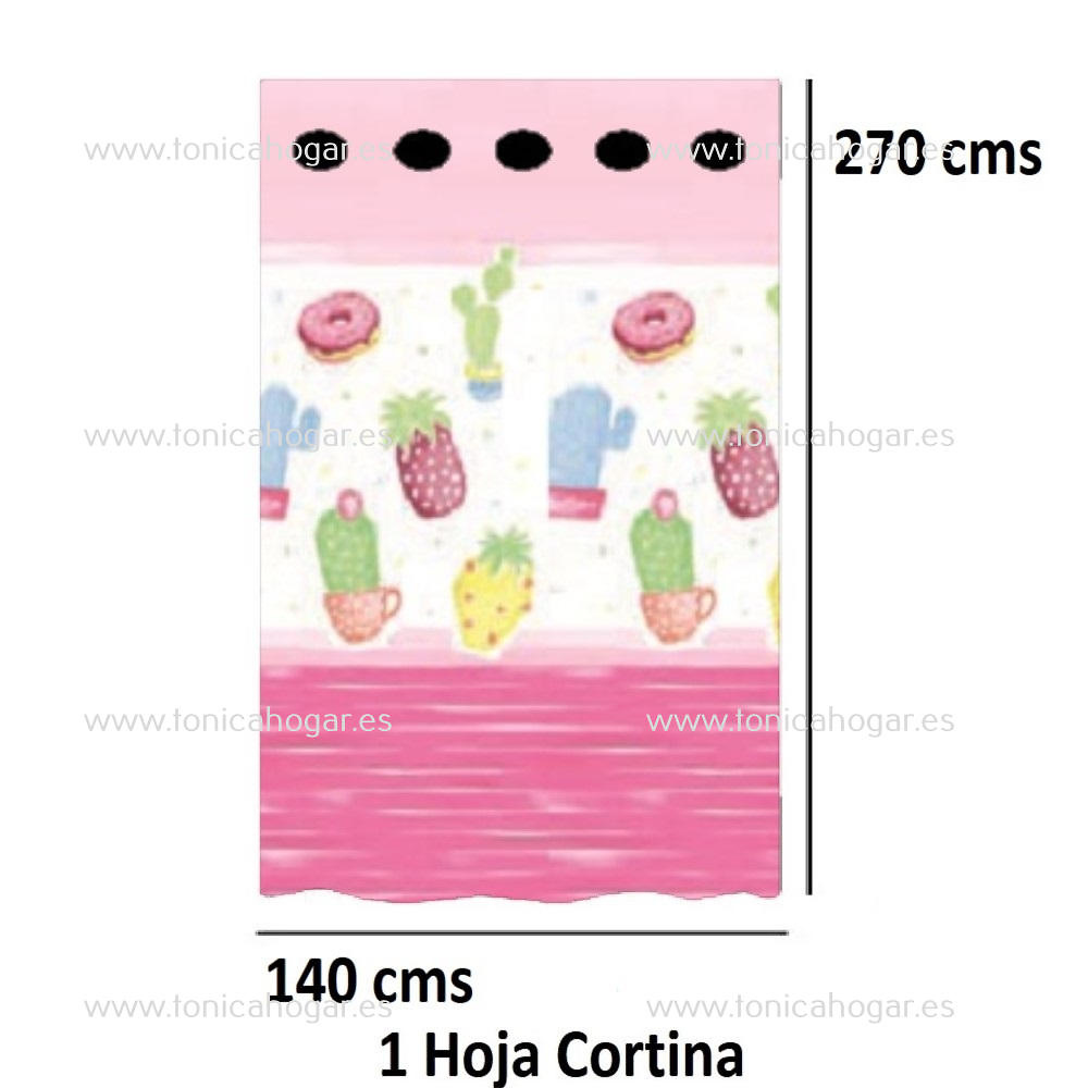Cortina Confeccionada Pineapple Rosa de Reig Marti Rosa Cortina 140x270 Ollaos 