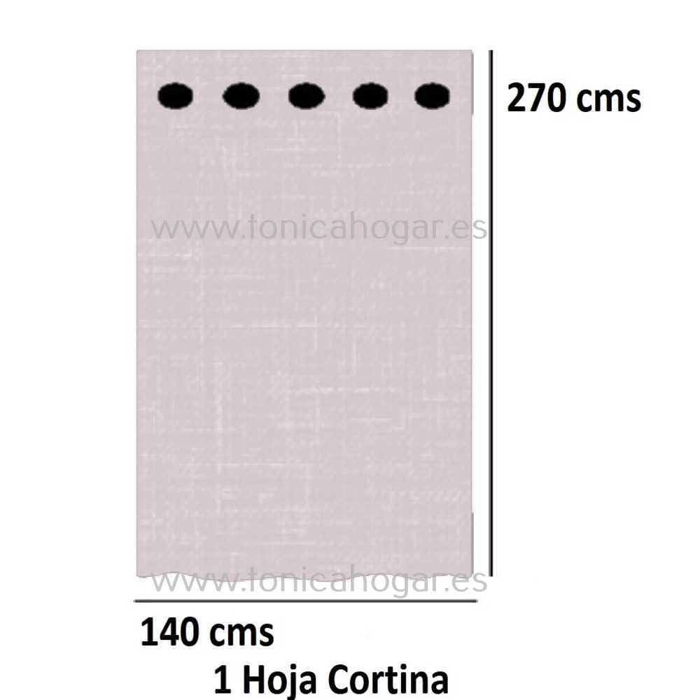 Cortina Confeccionada Regali de Reig Marti Rosa Cortina 140x270 Ollaos 