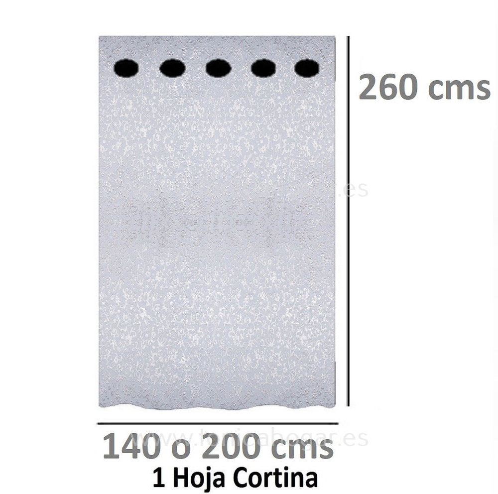 Cortina Confeccionada Sacha Vc de Tejidos Jvr Perla Cortina 140x260 Cortina 200x260 Perla 